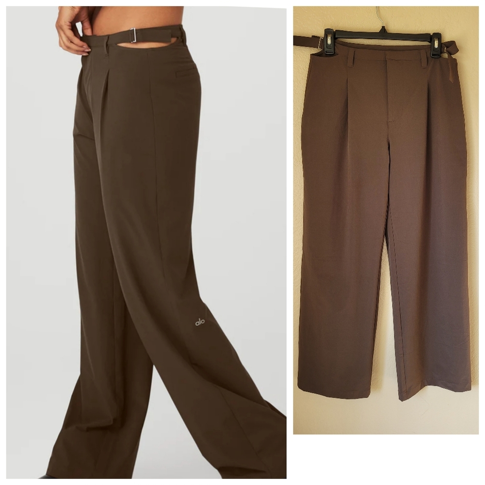 ALO Yoga Brown Wide-Leg Pants